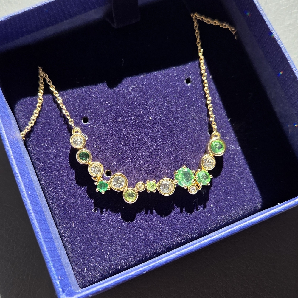 NEW Swarovski Constella Necklace, Mixed Cuts, Green